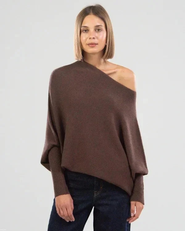 Pull Femme Laine Châle Noir Élégant