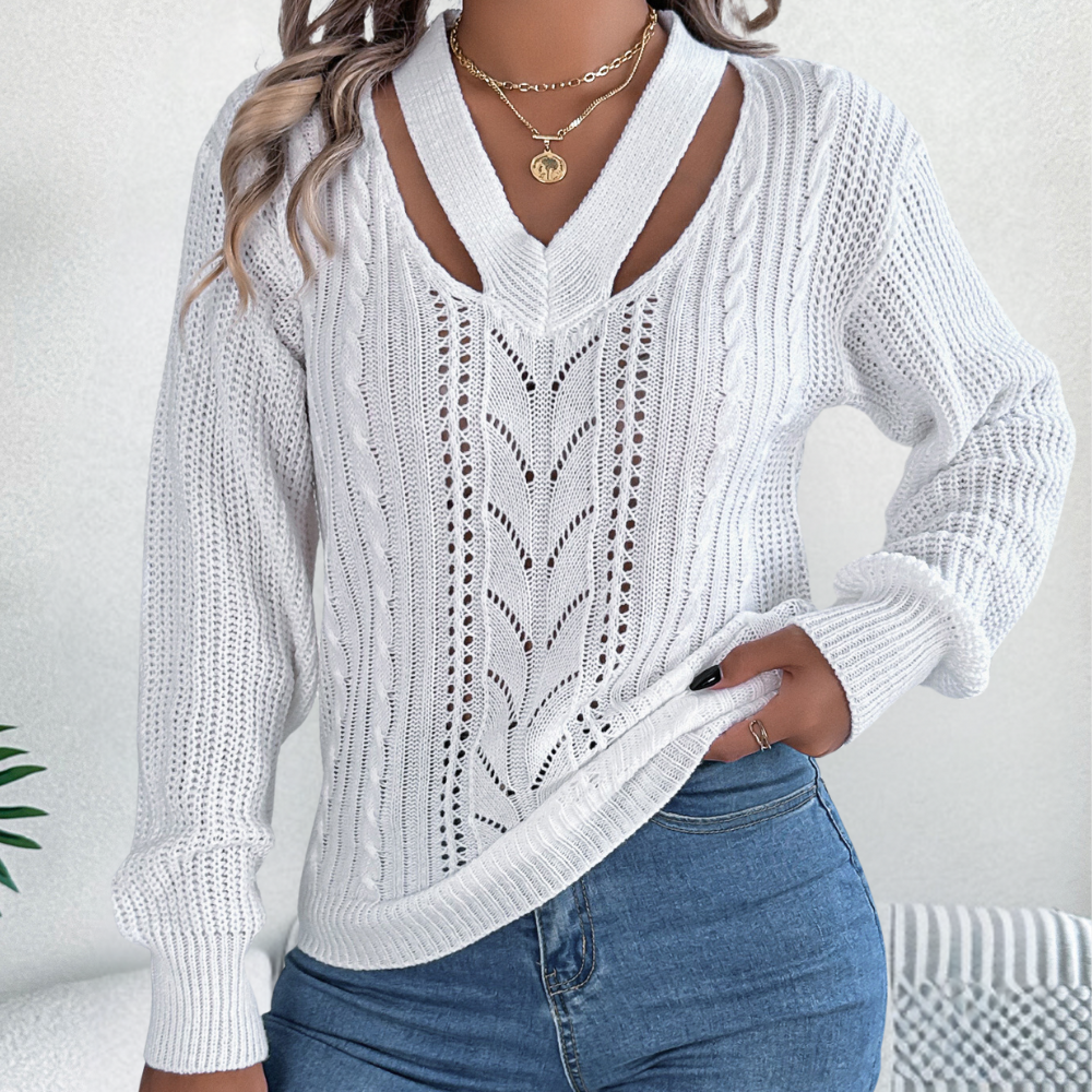 GRACE - Pull Moderne en V pour Femmes