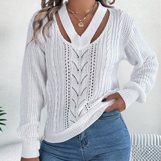 GRACE - Pull Moderne en V pour Femmes