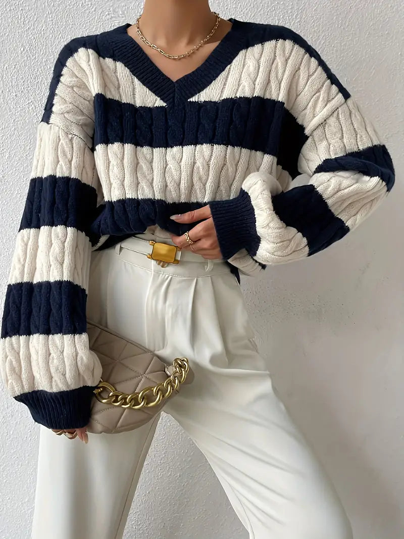 Pull à rayures doux et chaud pour femme - LuxeStyle