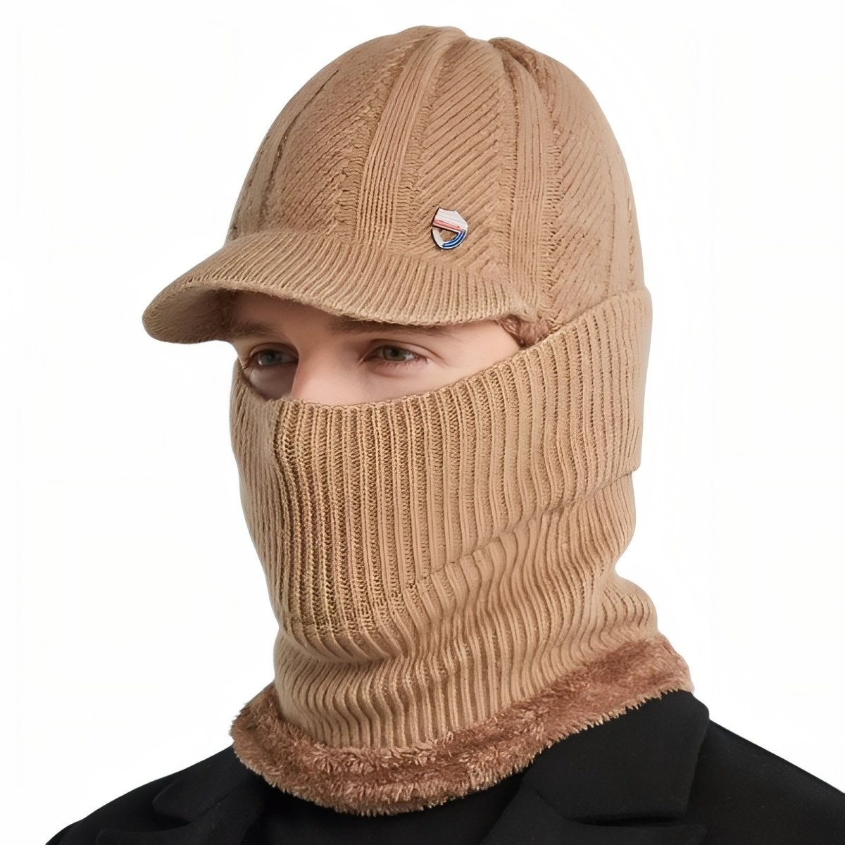 Bonnet d'hiver chaud avec capuche intégrée