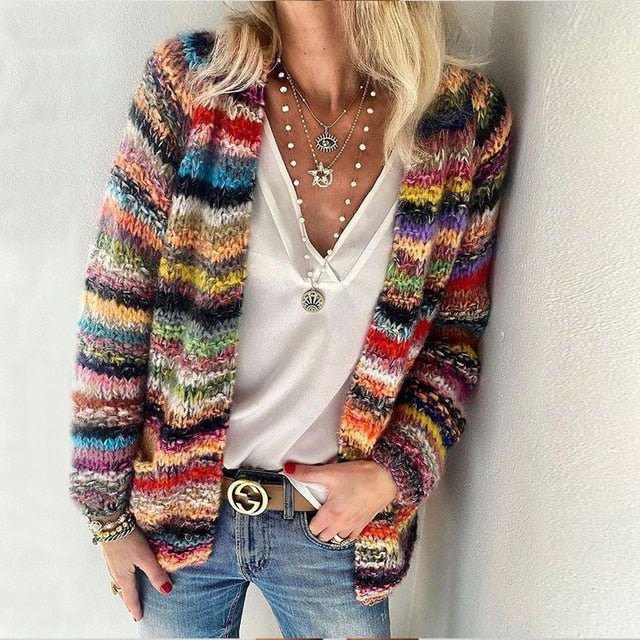 Pull Coloré Femme Tricot Élégant - LuxeStyle