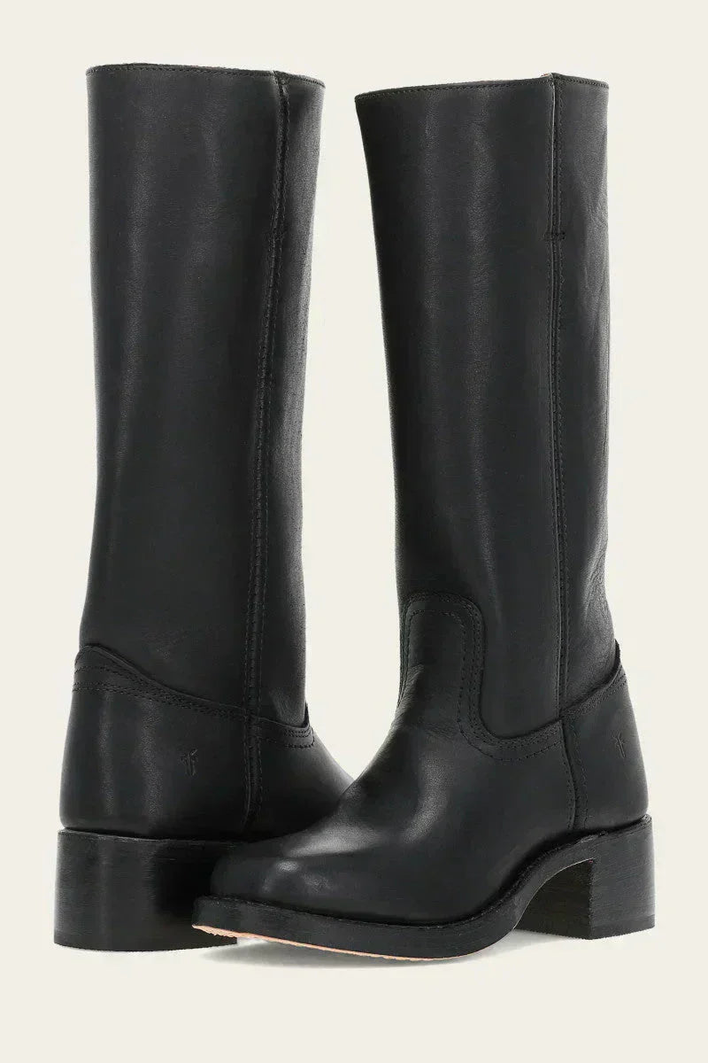 Bottes Femmes Country Élégantes – Chaussures Hautes à Talon Épais avec Look Luxe & Design Classique