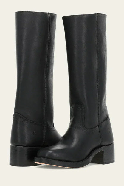 Bottes Femmes Country Élégantes – Chaussures Hautes à Talon Épais avec Look Luxe & Design Classique