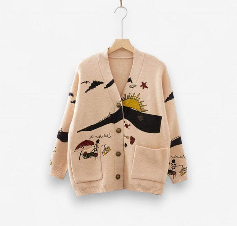 Gilet femme confortable col en V avec poches