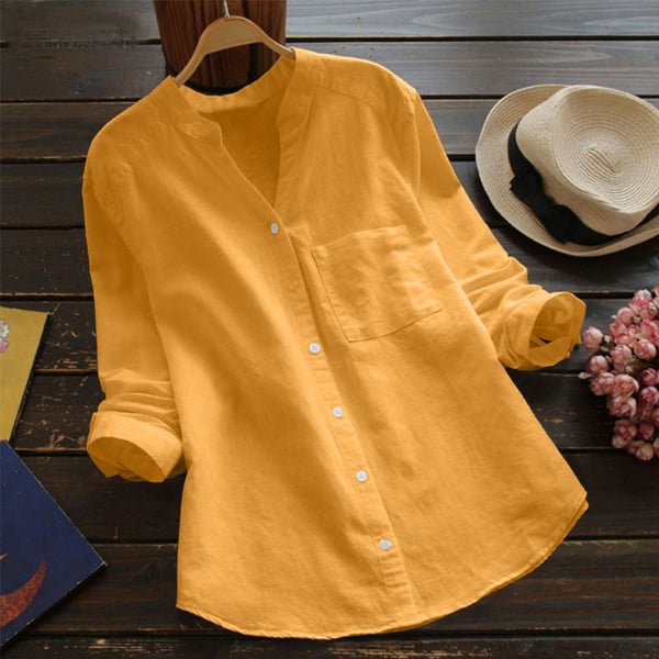 Chemise Femme Lin Élégante Manches Longues