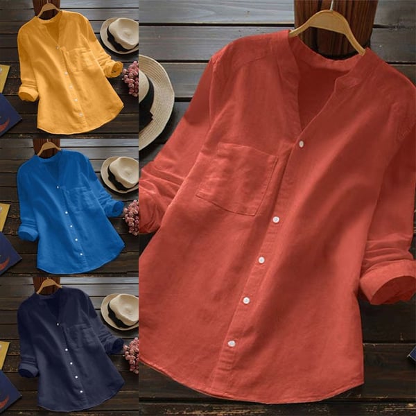 Chemise Femme Lin Élégante Manches Longues - LuxeStyle