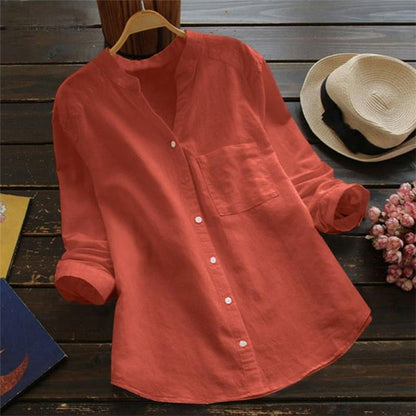 Chemise Femme Lin Élégante Manches Longues
