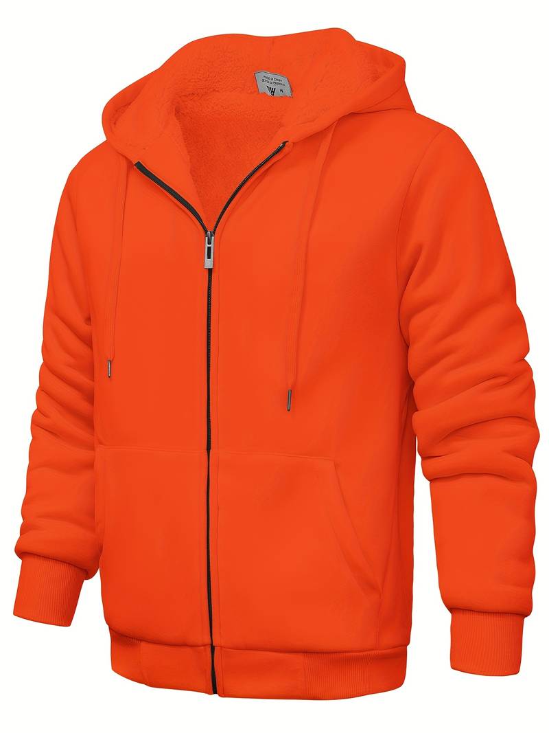 Sweat À Capuche Simple Zippé Pour Homme - Confortable Au Quotidien