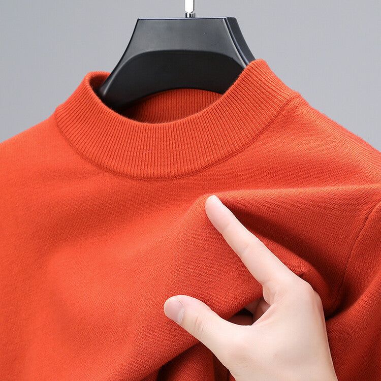 Pull Homme Laine Châle Brun Classique