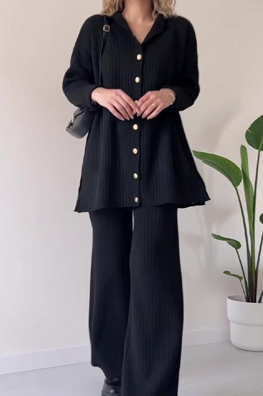 Amelia - Ensemble décontracté avec chemise classique et pantalon large