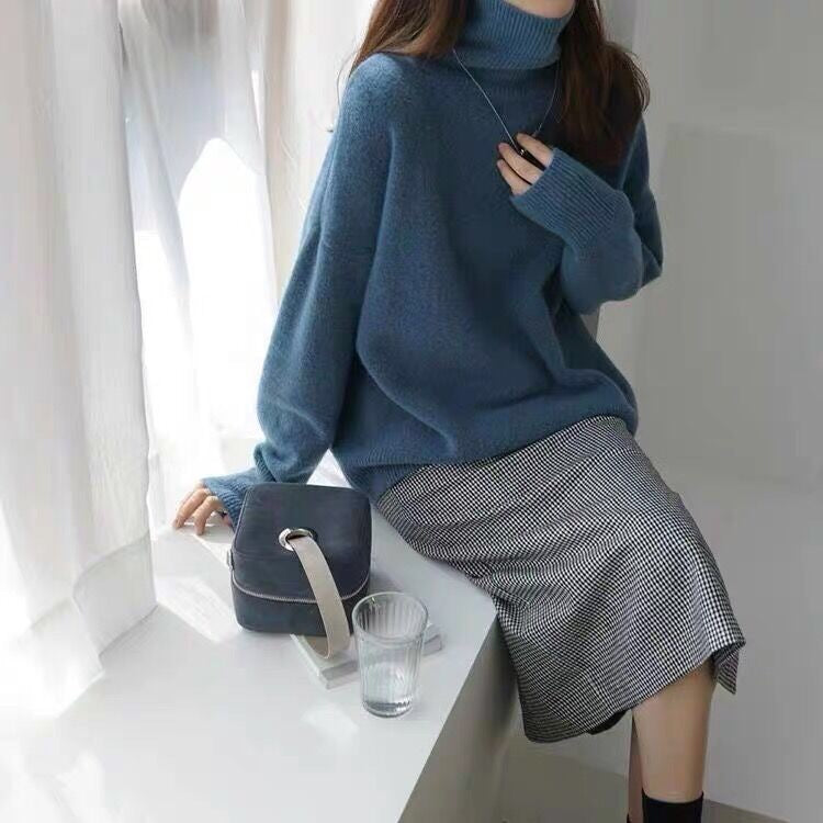 Pull Femme Laine Douce Col Roulé