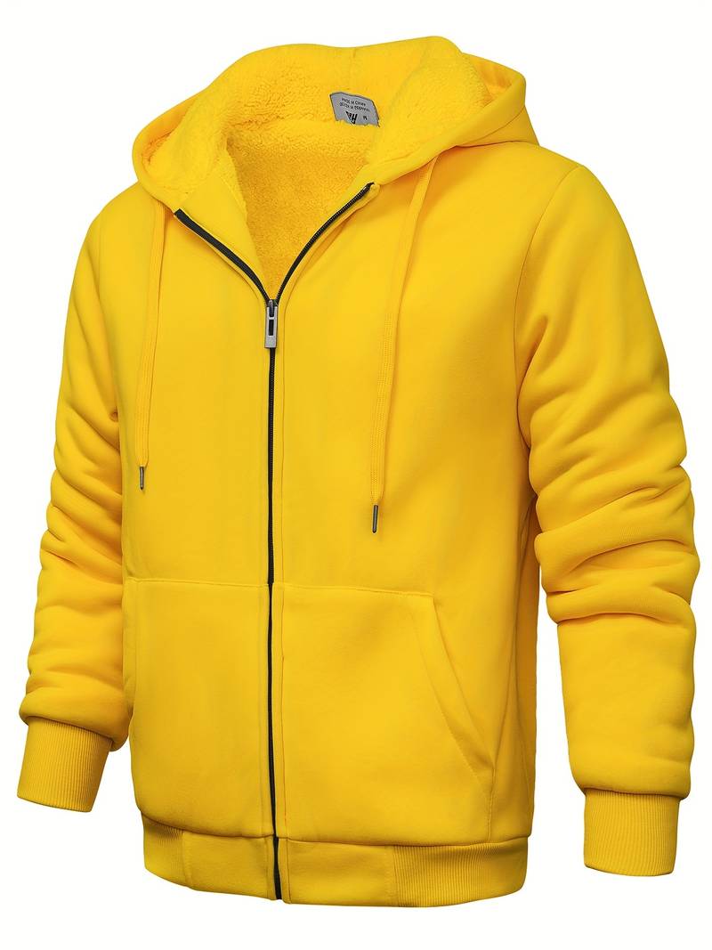 Sweat À Capuche Simple Zippé Pour Homme - Confortable Au Quotidien