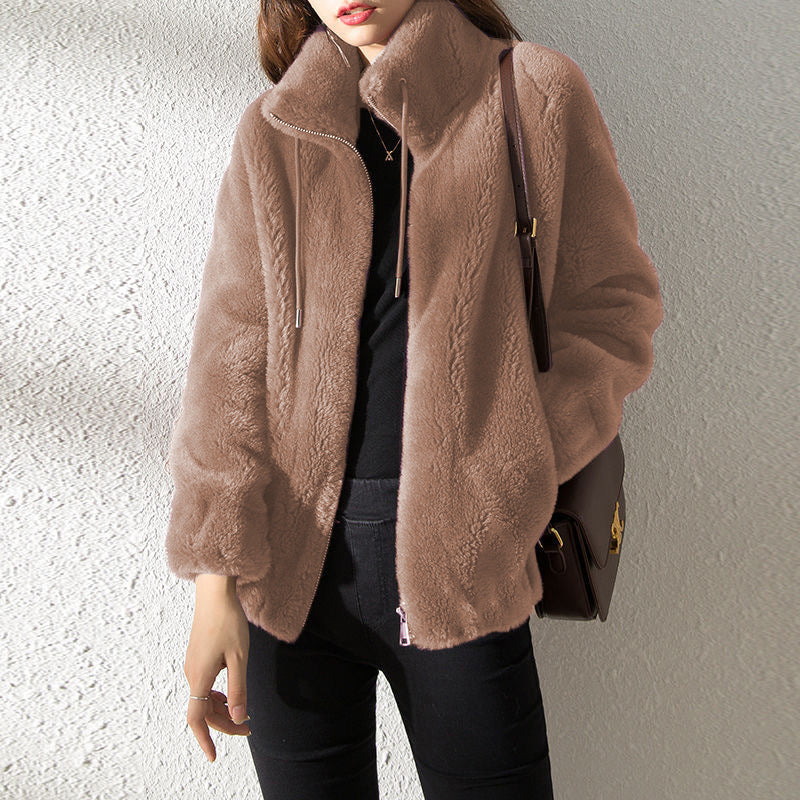 Veste Hiver Féminine avec Capuchon et Fermeture Éclair