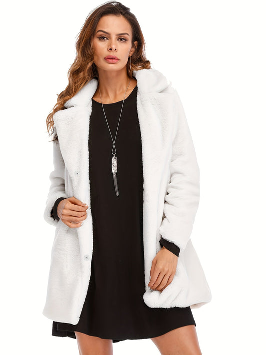 Manteau Femme Hiver Longueur Mi-Long avec Poches et Fermeture Discrète - LuxeStyle