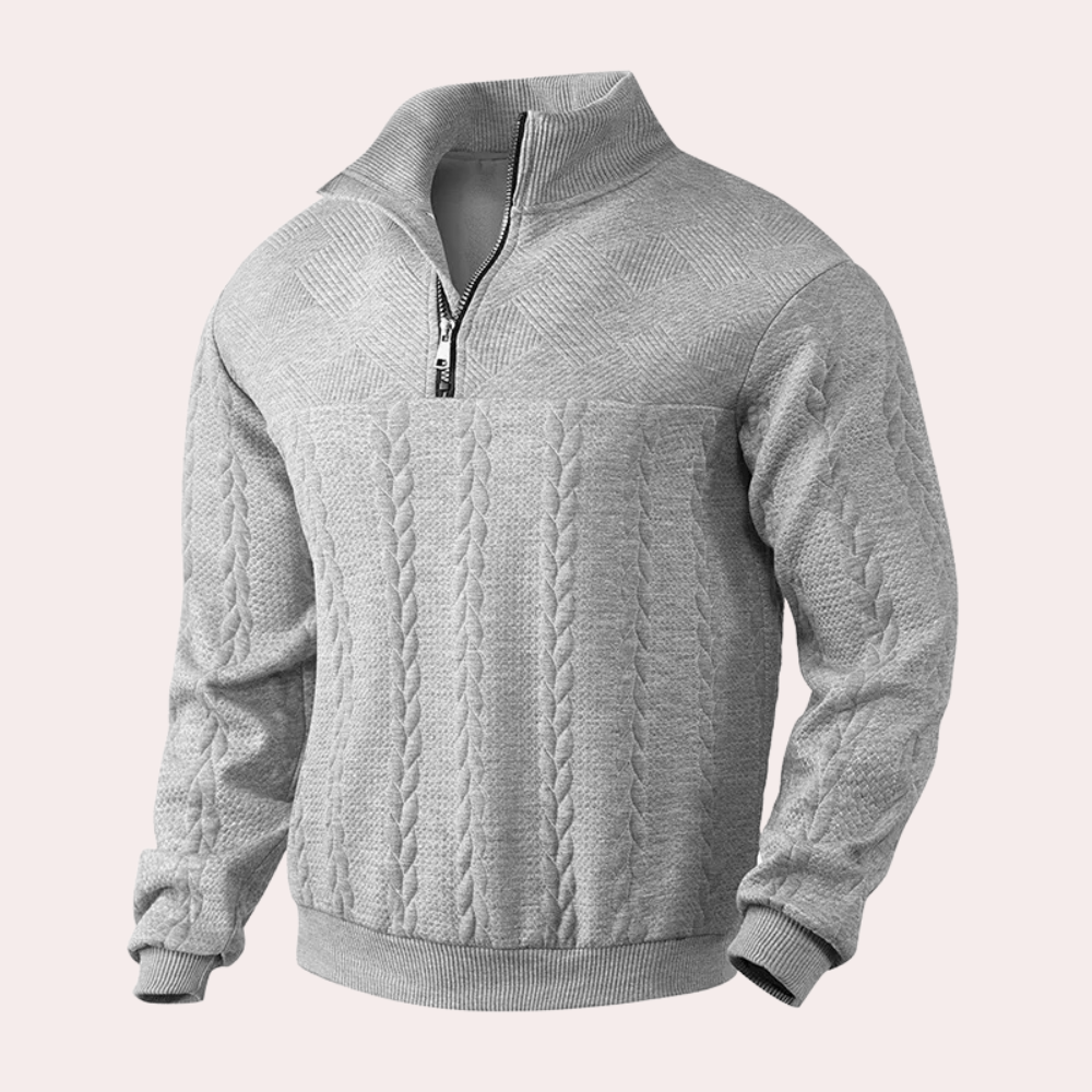 LAWRENCE - Pull Tricoté à Col Zippé pour Hommes