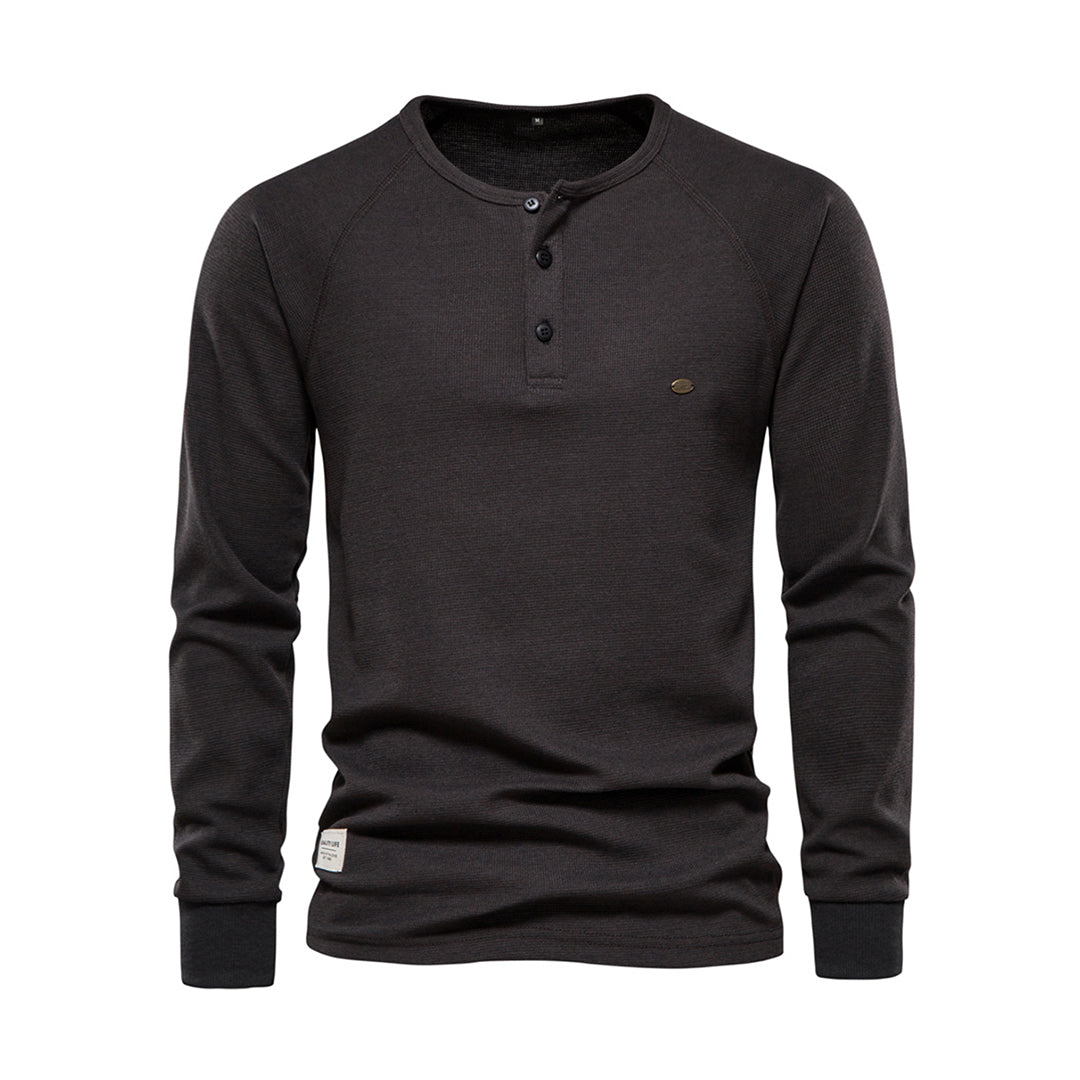 Chemise Casual Col Côte à Boutons - LuxeStyle