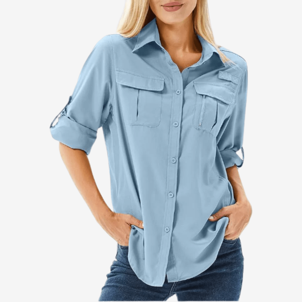 Chemise de marche légere à manches longues pour femme