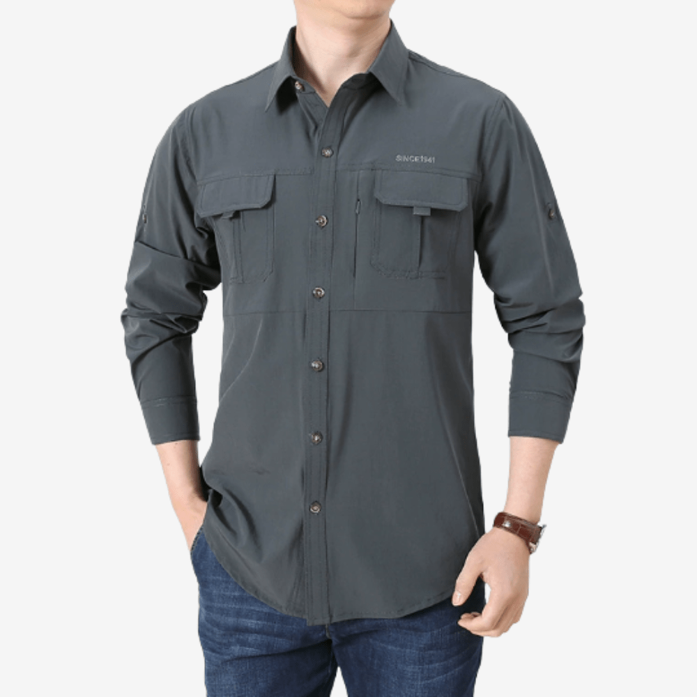 Chemise de trekking léger pour homme à manches longues - luxestyle
