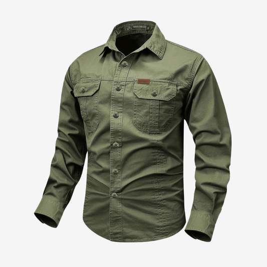 Chemise décontractée en coton confort avec poches - luxestyle