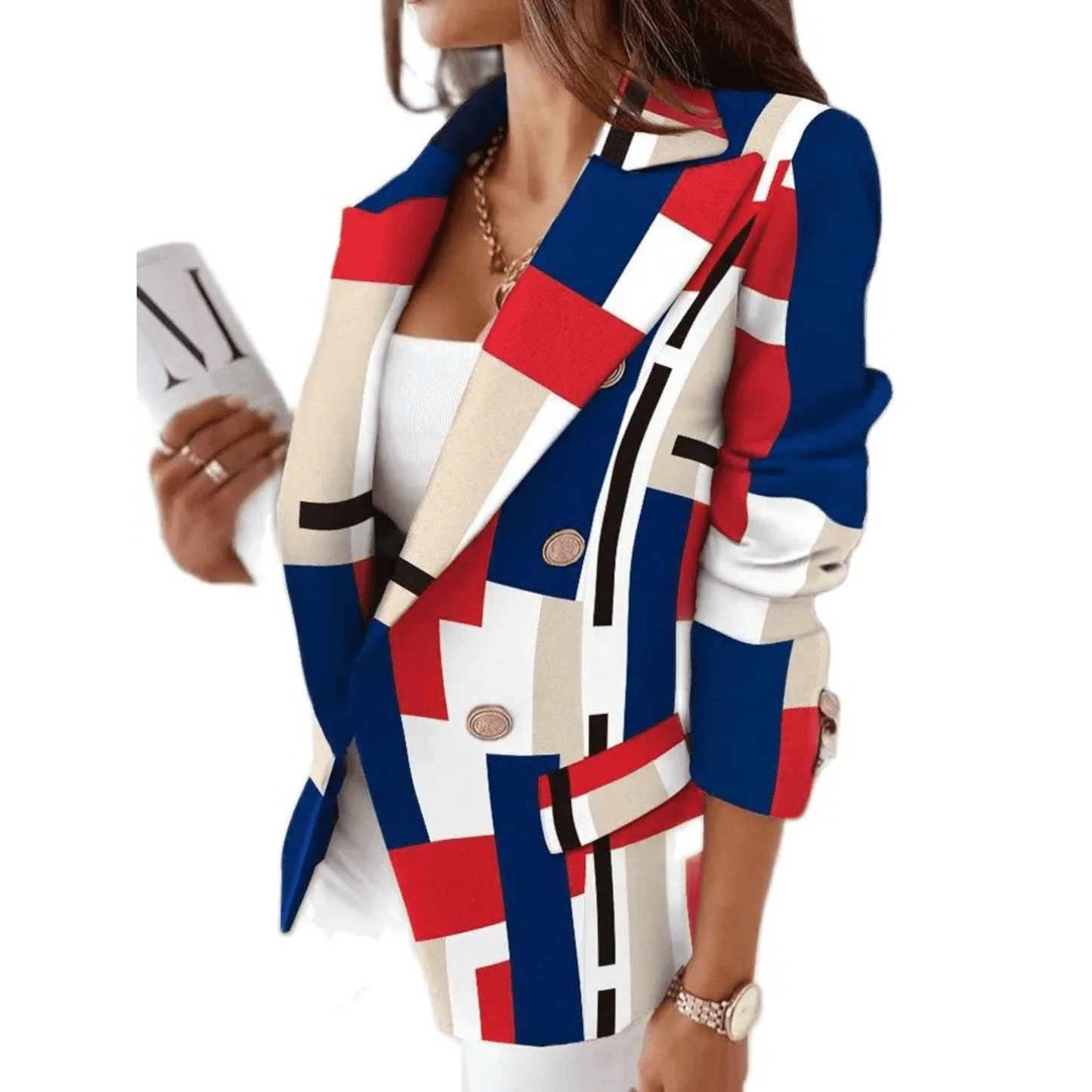 Blazer Féminin Chic – Veste Col Revers Élégante en Laine de Luxe