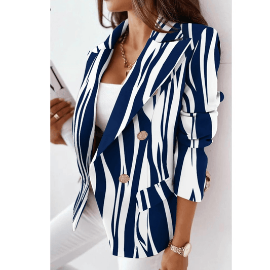 Blazer Féminin Chic – Veste Col Revers Élégante en Laine de Luxe - LuxeStyle