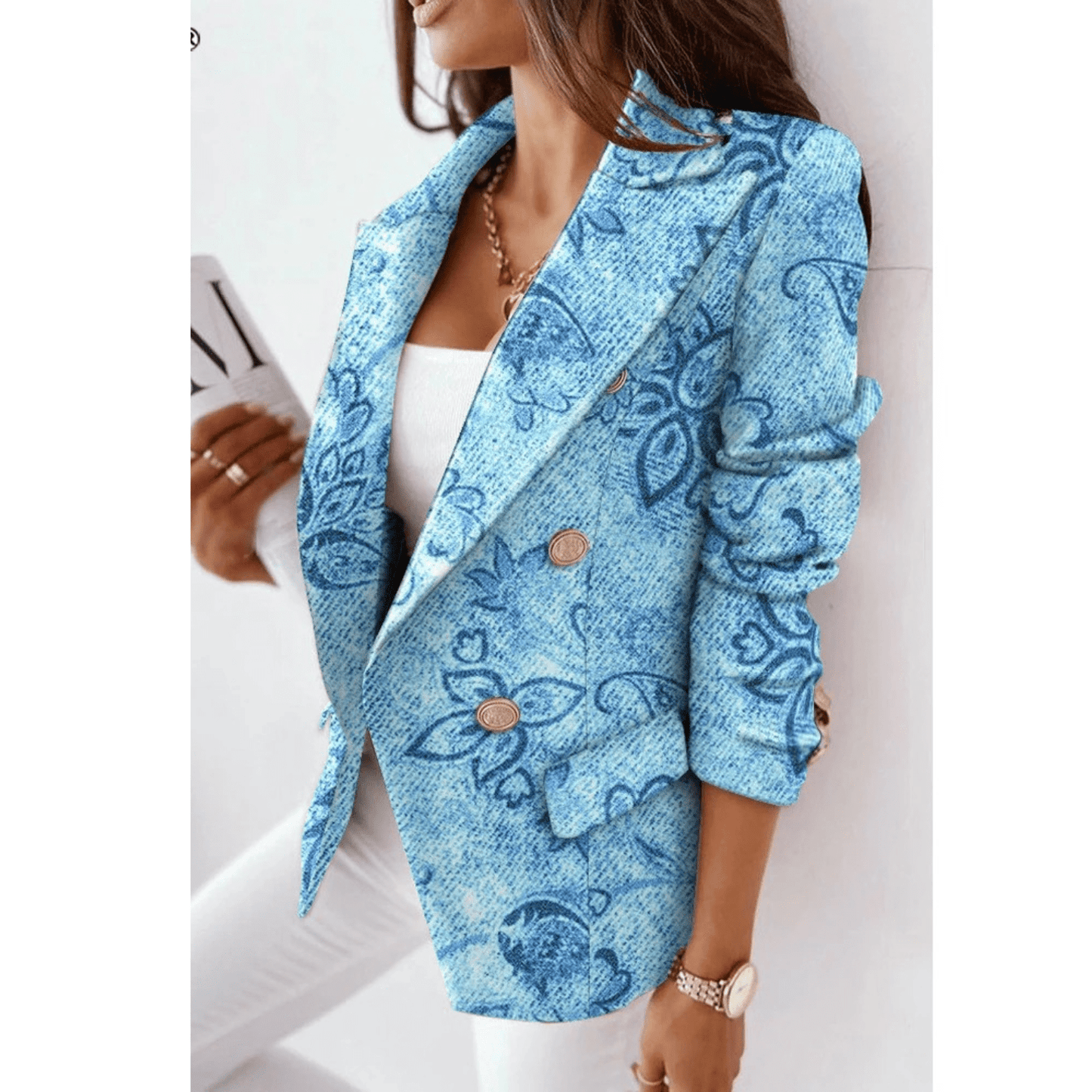 Blazer Féminin Chic – Veste Col Revers Élégante en Laine de Luxe