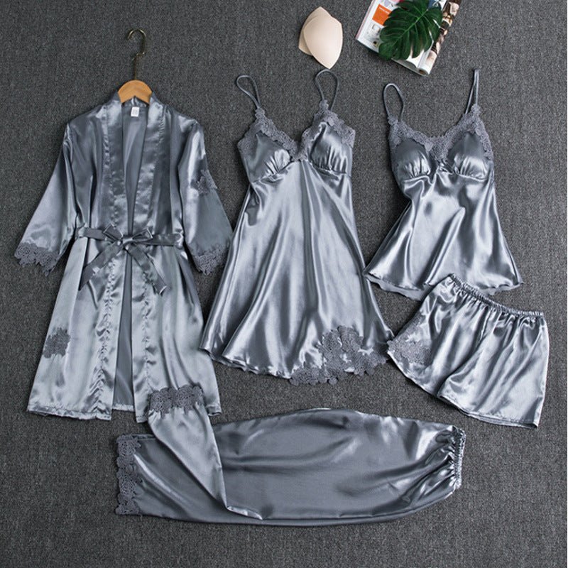 Ensemble Pyjama Confort Femme avec Kimono et Short de Nuit