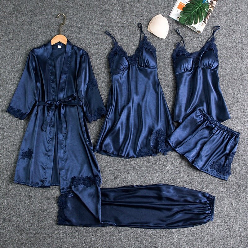 Ensemble Pyjama Confort Femme avec Kimono et Short de Nuit - LuxeStyle