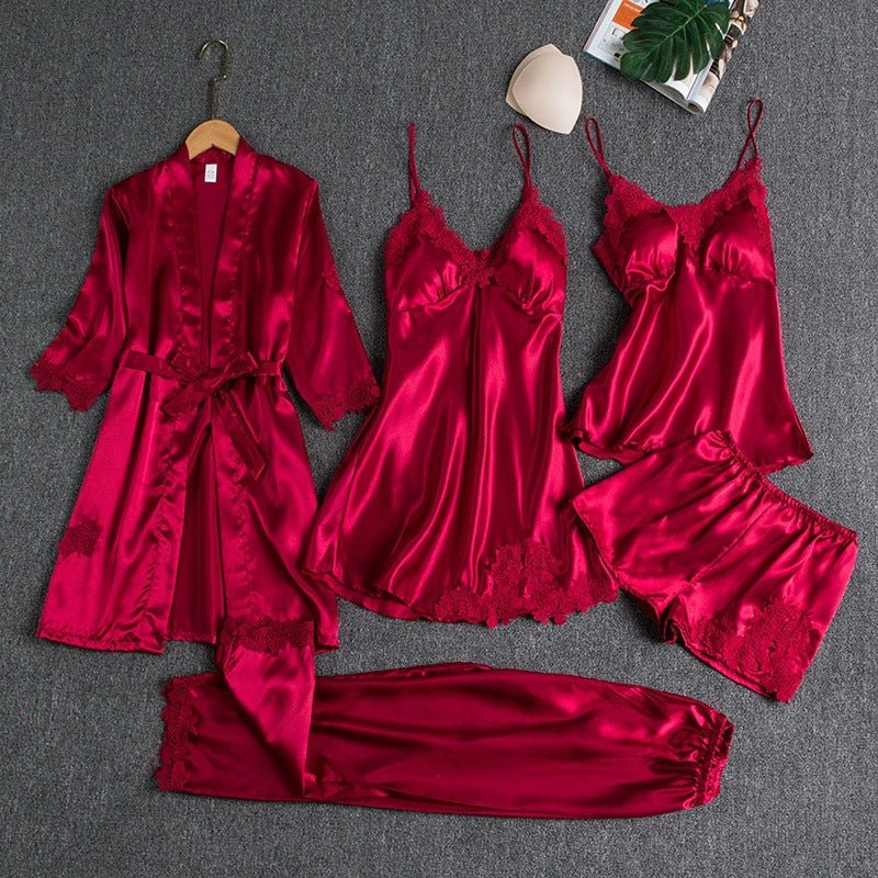 Ensemble Pyjama Confort Femme avec Kimono et Short de Nuit