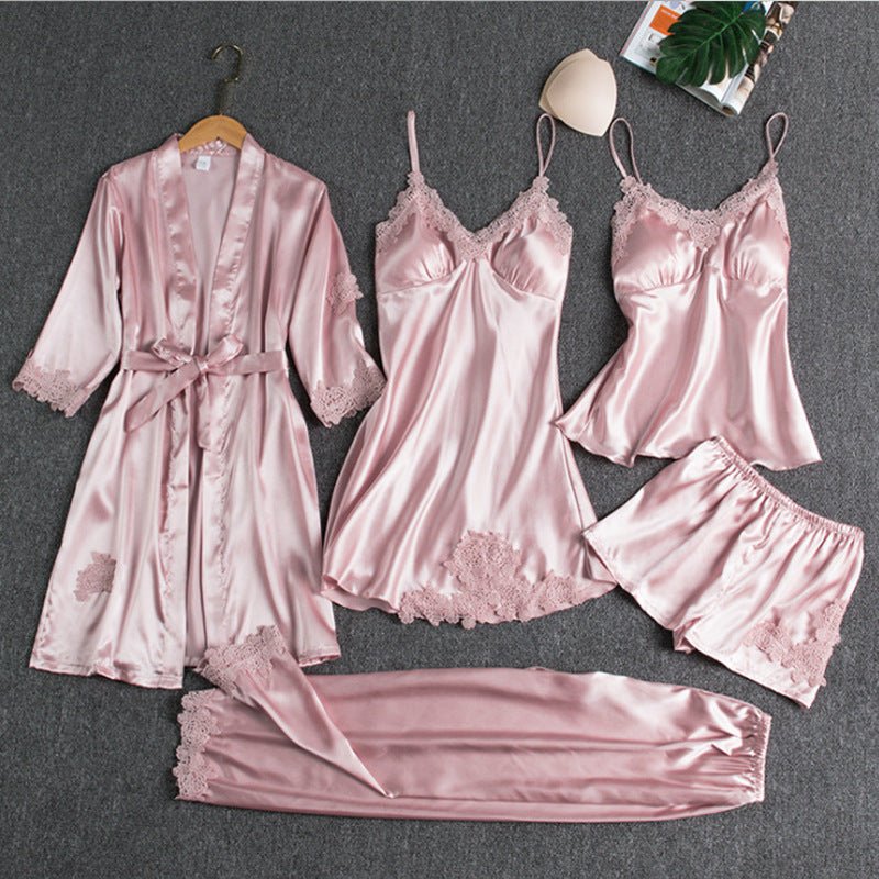 Ensemble Pyjama Confort Femme avec Kimono et Short de Nuit