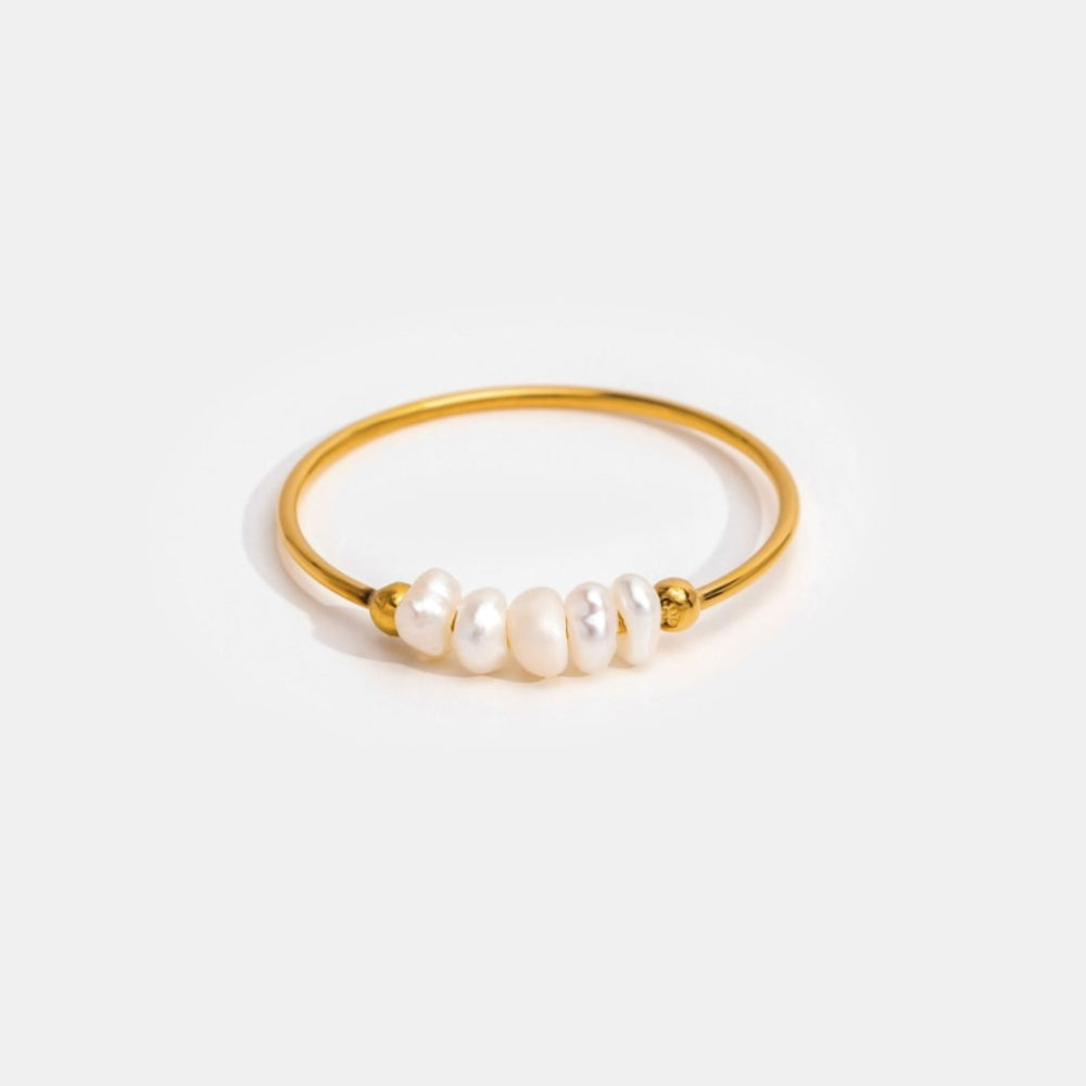 Bague Élégante Perle Rondelle en Argent - LuxeStyle