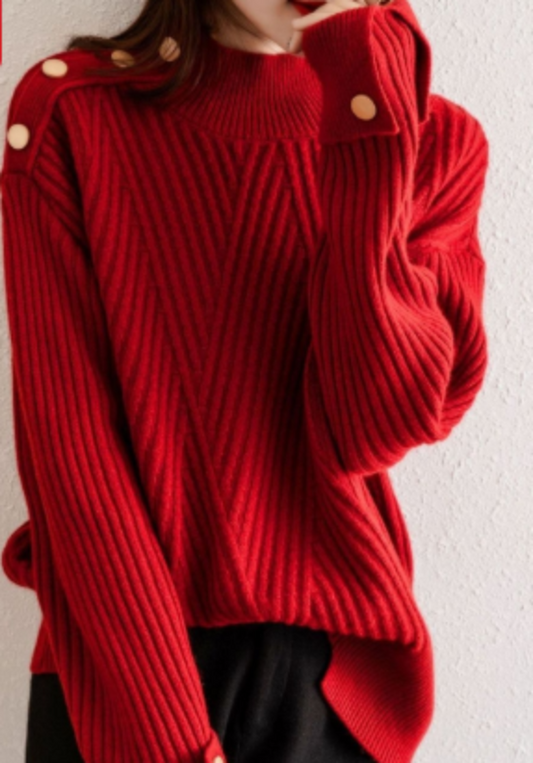 Pull Col Montant Élégant Femme - luxestyle