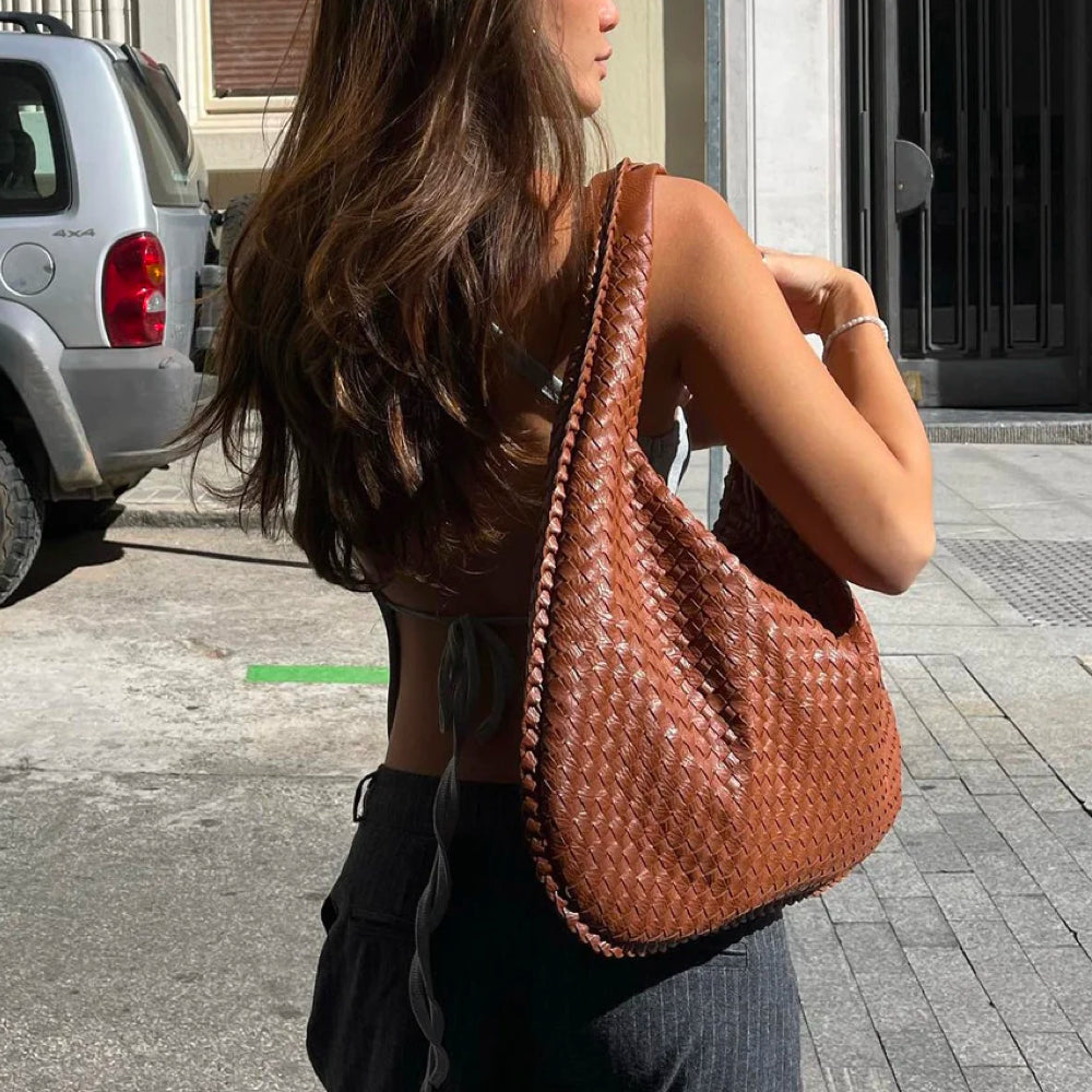 Sac à épaule tendance tressé femme