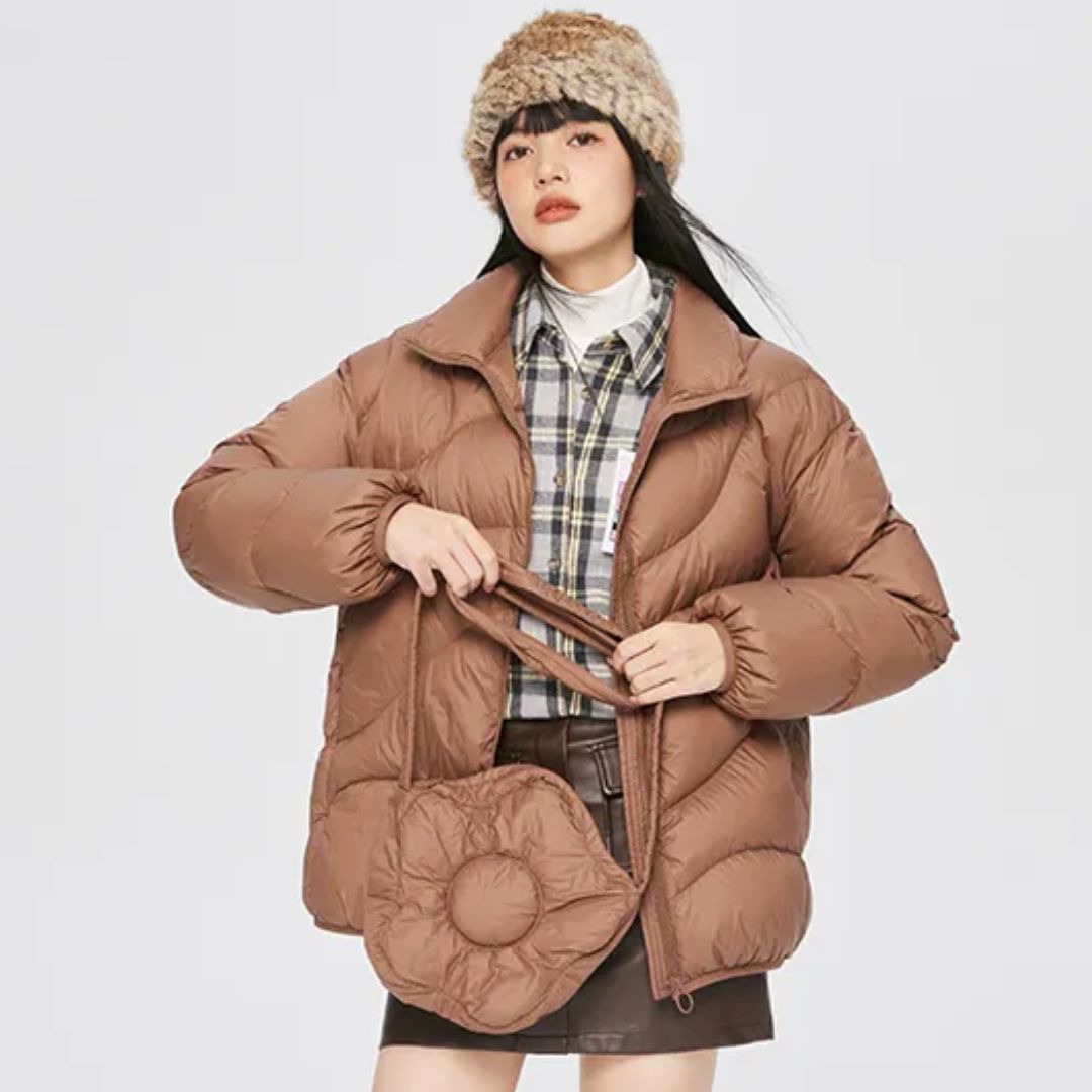Doudoune Femme Élégante Col Montant pour Hiver