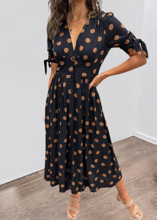 Robe Chic à Pois pour Femme Élégante - LuxeStyle