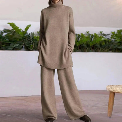Pull Cachemire Doux pour Femme avec Pantalon Noir - LuxeStyle
