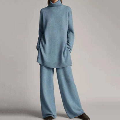 Pull Cachemire Doux pour Femme avec Pantalon Noir