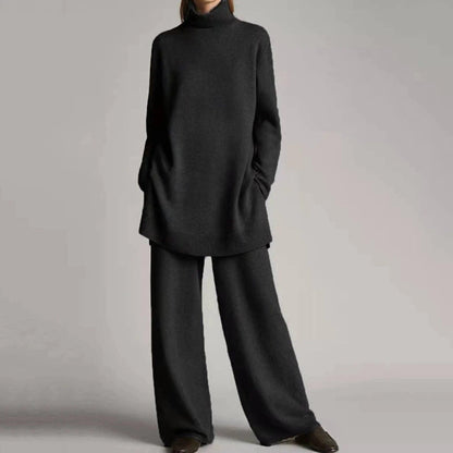 Pull Cachemire Doux pour Femme avec Pantalon Noir