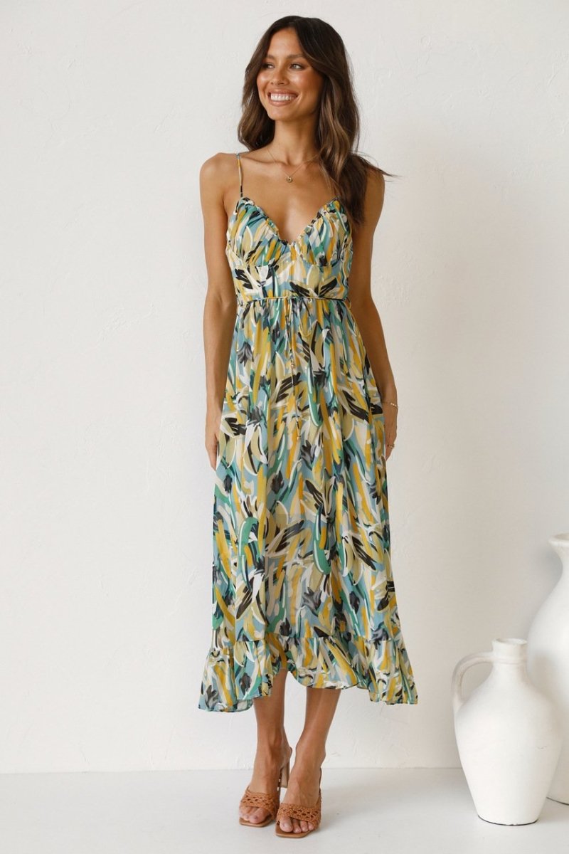 Robe Longue Élégante Fleurs Pour Femmes