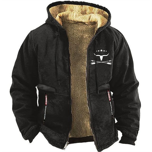 Veste hiver chaud marron pour homme
