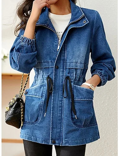 Veste Féminine Élégante avec Poches pour Printemps/Automne