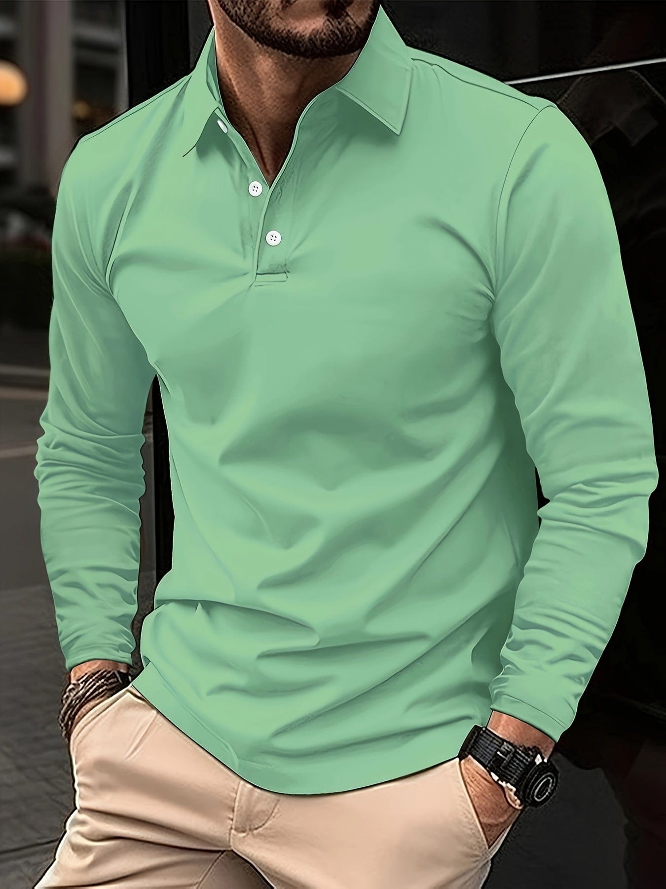 Polo confortable pour homme | Manches longues