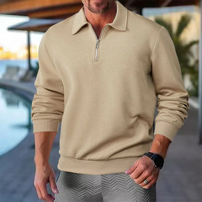 Sweat à Carreaux Douillet avec Fermeture Éclair pour Homme - LuxeStyle