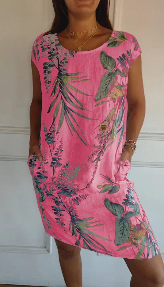Floravia™ – Robe Longue Femme Élégante en Coton et Lin