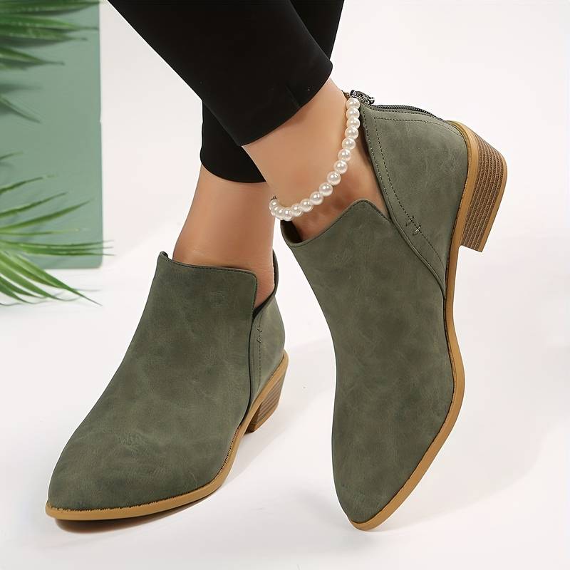 Bottines Femme Élégantes – Chaussures à Bout Pointu avec Découpe Délicate & Semelle Grip - LuxeStyle