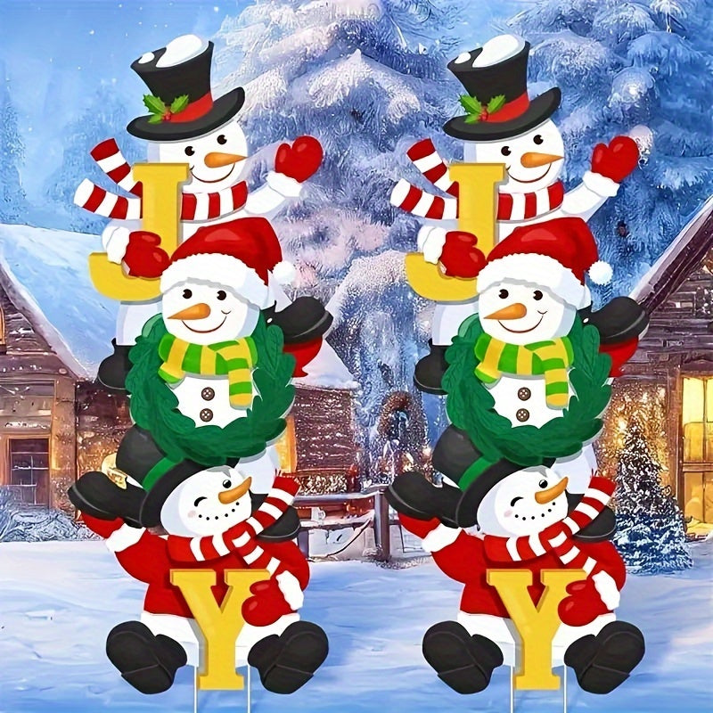 Décoration Jardin Noël 3 Bonhommes de Neige - BlxckFR