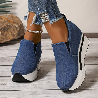 Chaussures décontractées en jeans avec semelle grip