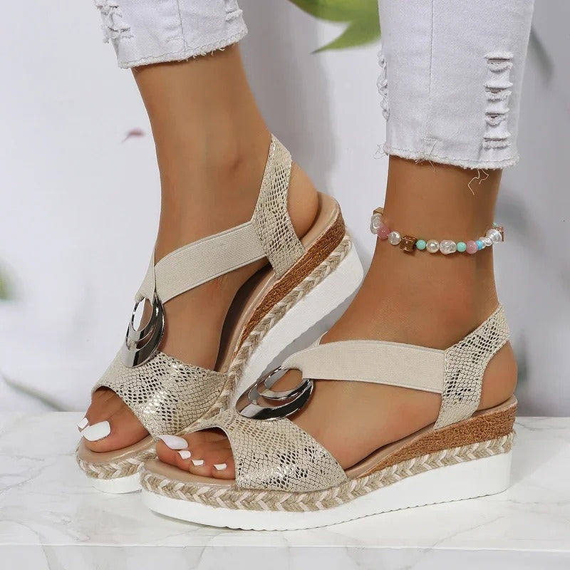 Sandales Élégantes Femmes – Sandales d'Été Chic avec Talons Hauts et Style Méditerranéen