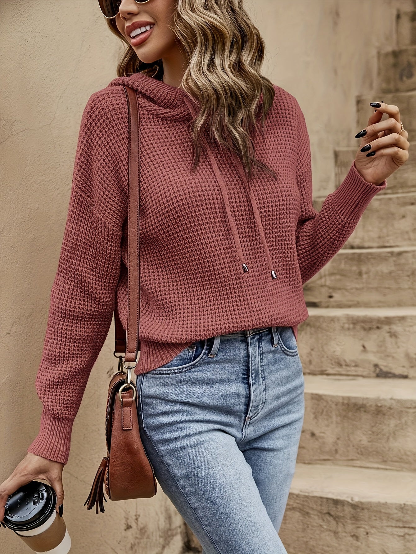 Pull Femme Élégant Capuche Doux Hiver
